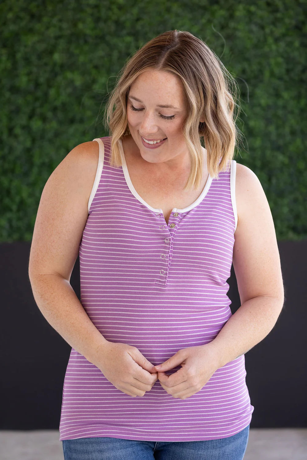 Shiloh Button Snap Tank - Purple