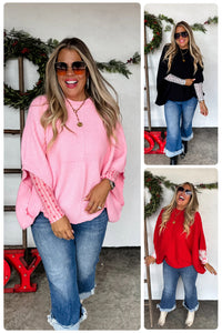 PREORDER- CHRISTMAS MEG PULLOVER PONCHO