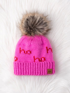 Pink HoHoHo  Pom Beanie
