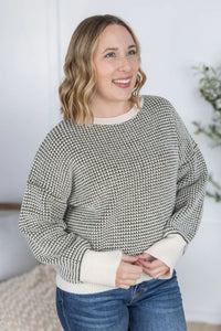 Charlotte Sweater - Olive and Cream