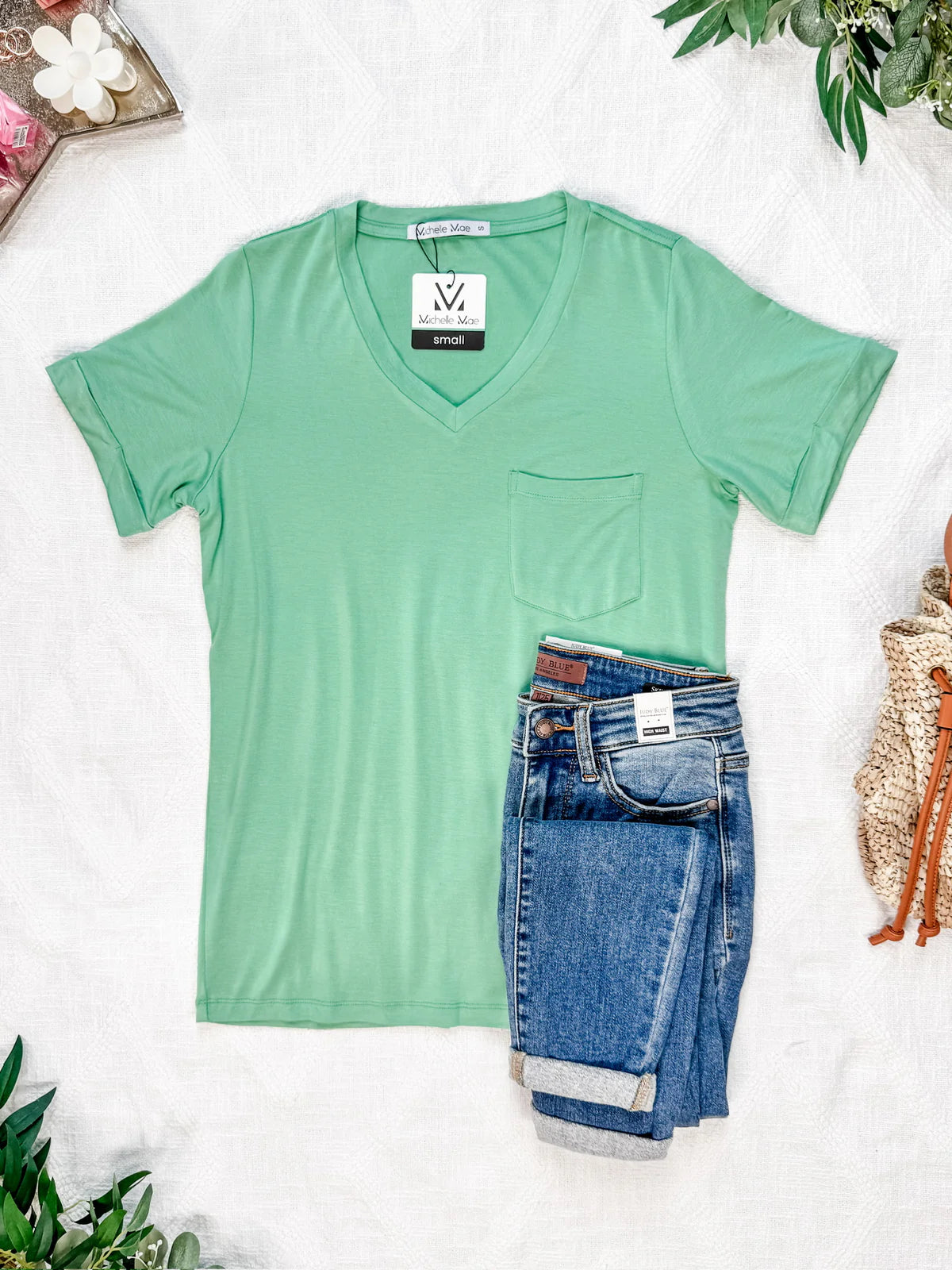 Sophie Pocket Tee - Mint