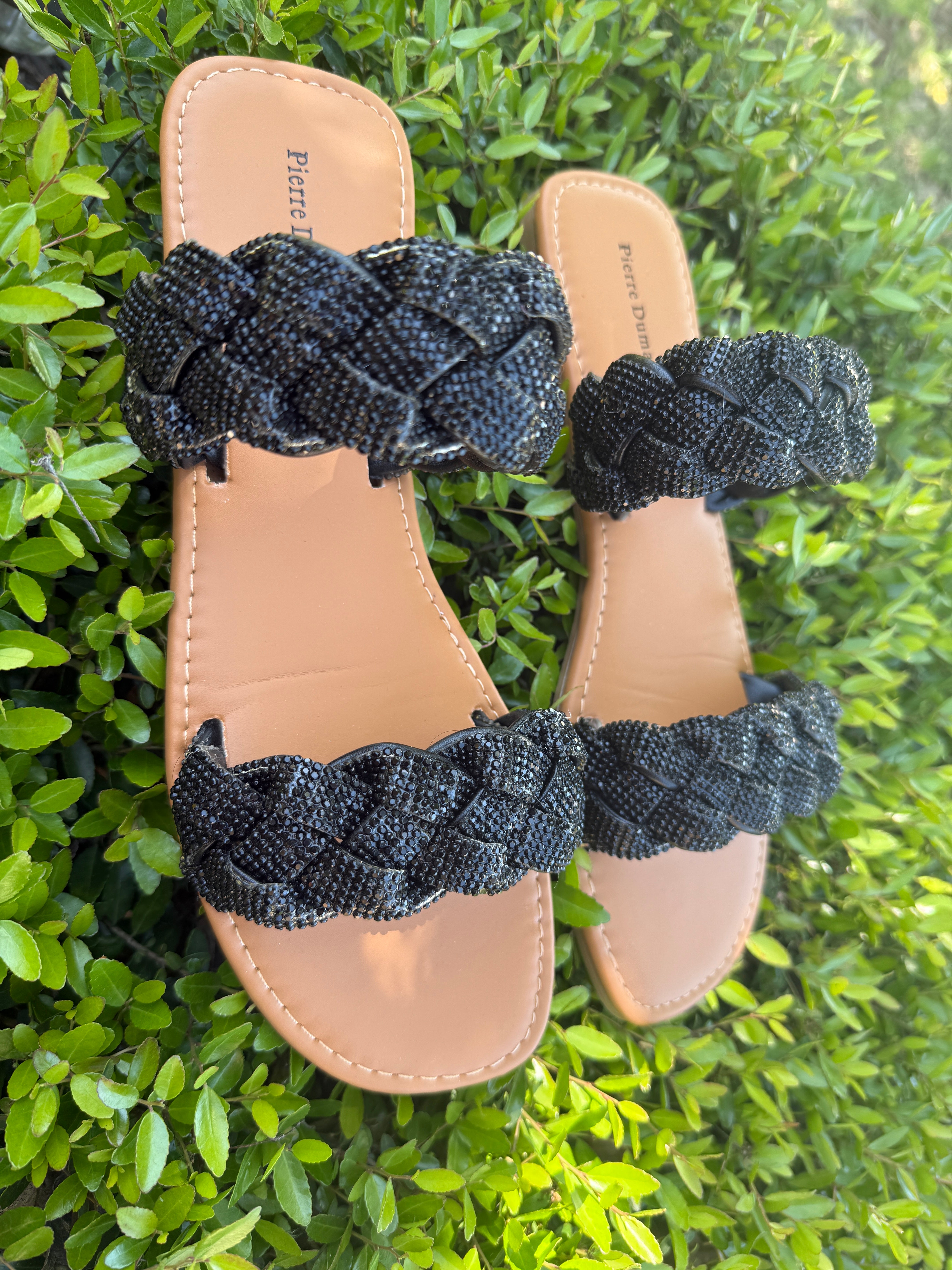 Glitzy Black Sandals