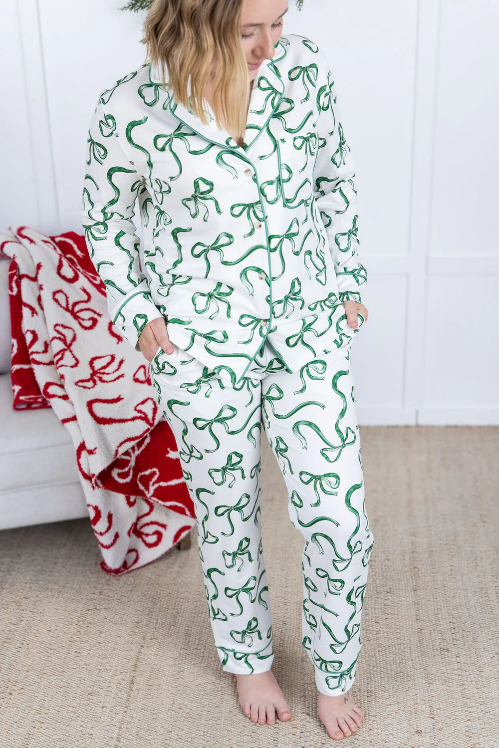 Ribbon Pajama Set - Green