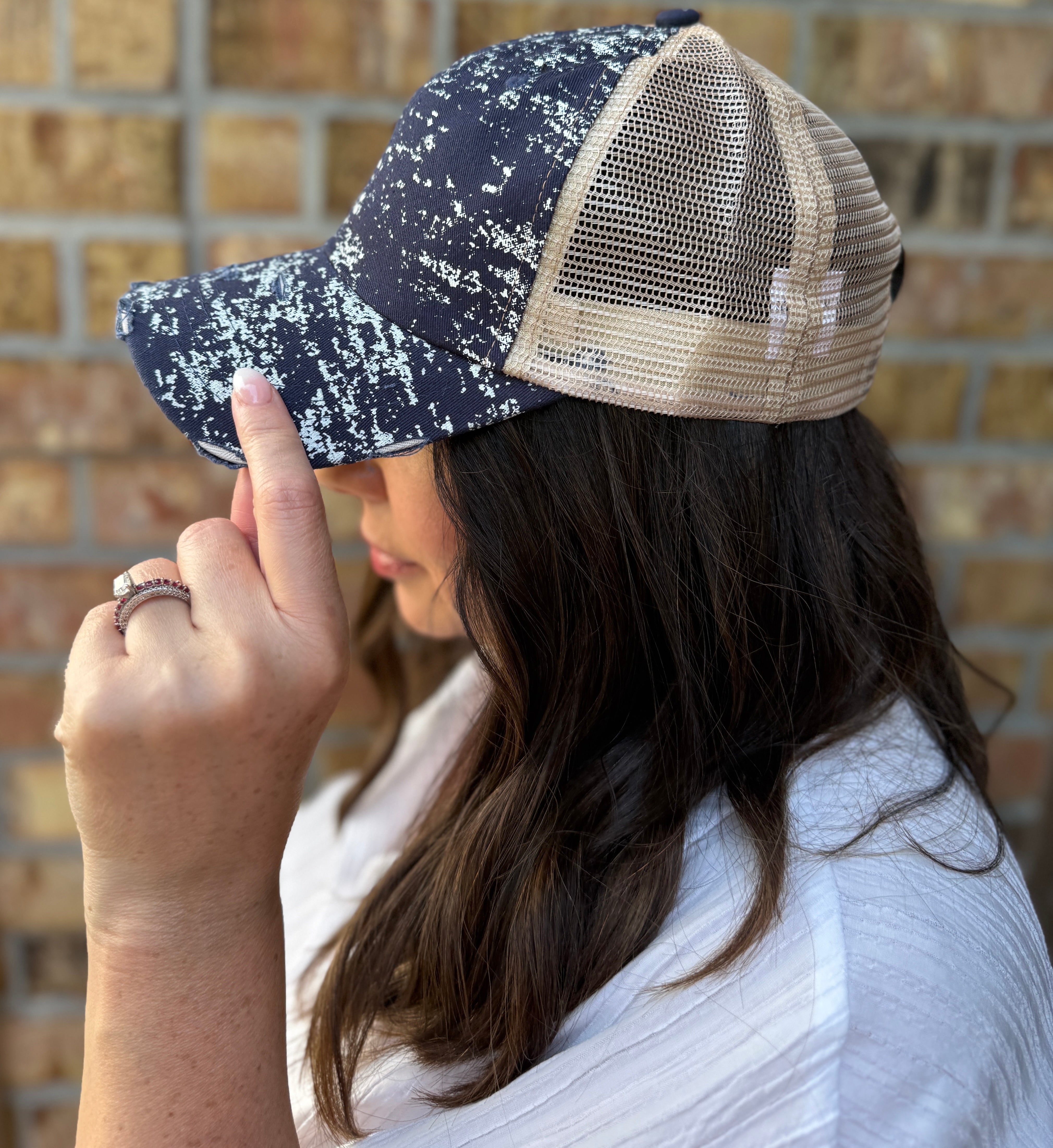 Splatter Hat in Navy