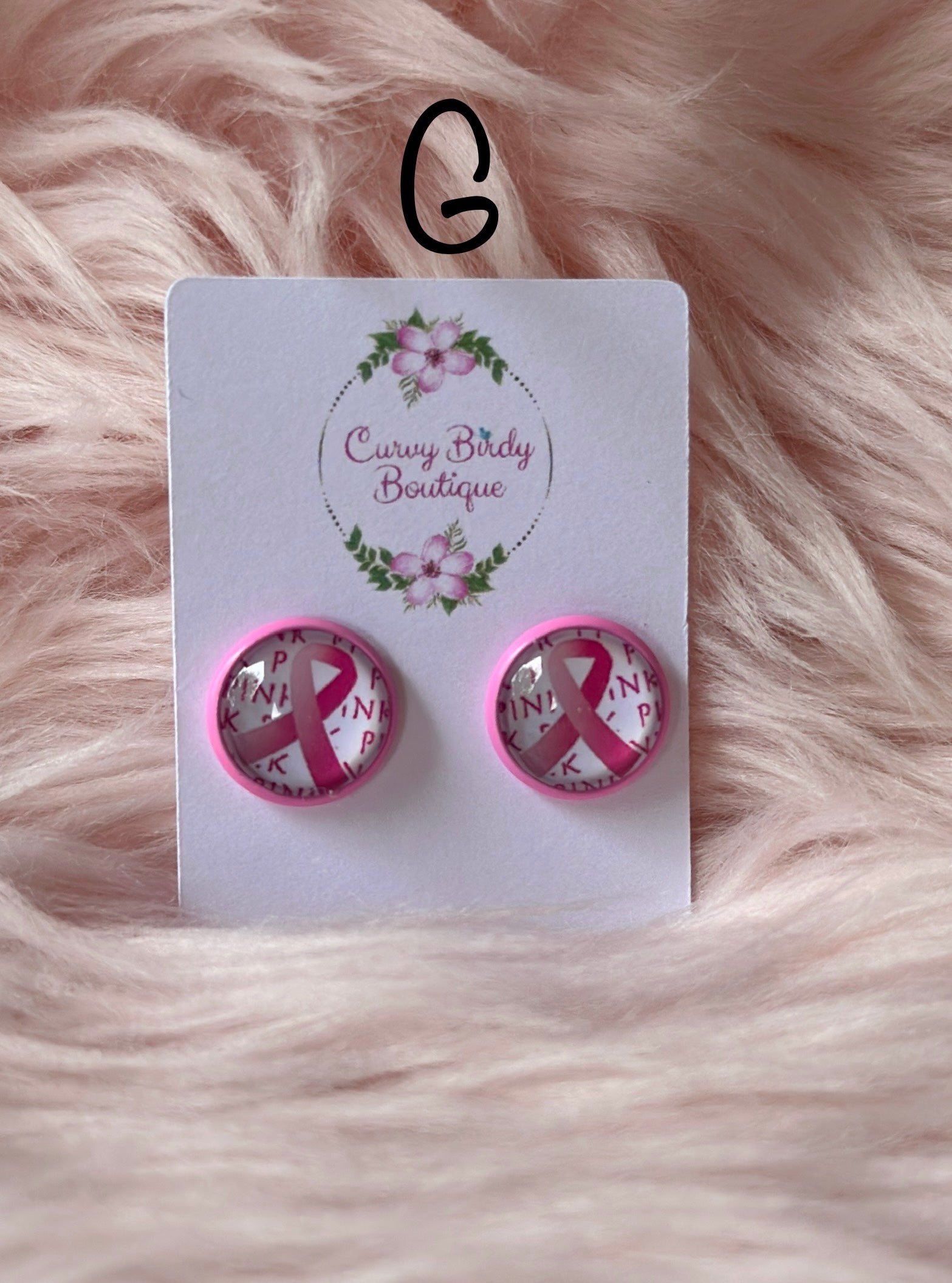 Breast Cancer Stud Earrings