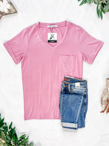 Sophie Pocket Tee - Rose