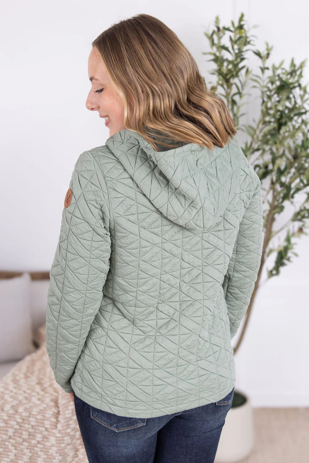 Geometric Fullzip Hoodie - Sage