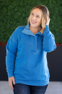 Jesse Vintage Wash Snap Pullover - Winter Blue
