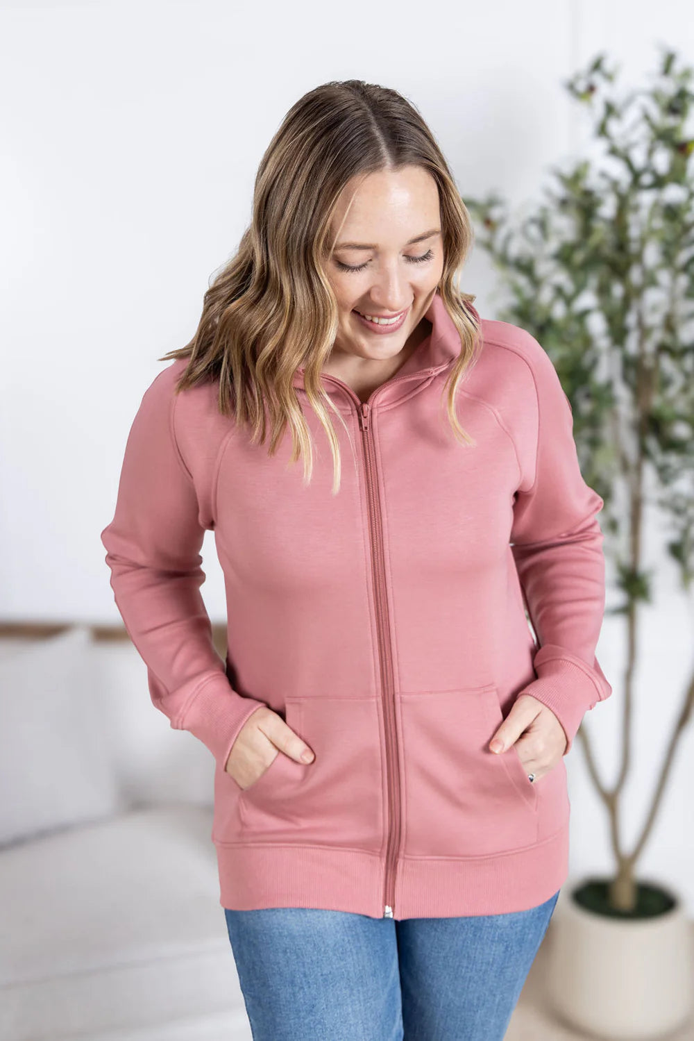 Scuba FullZip Hoodie - Rose