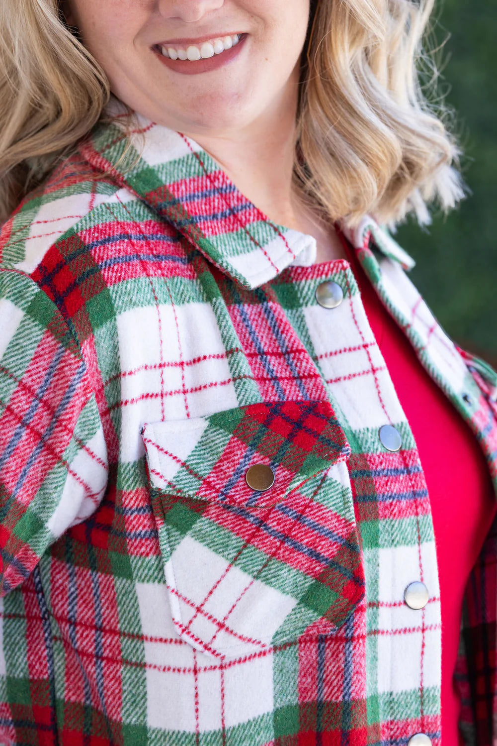 Norah Plaid Shacket - Christmas Plaid