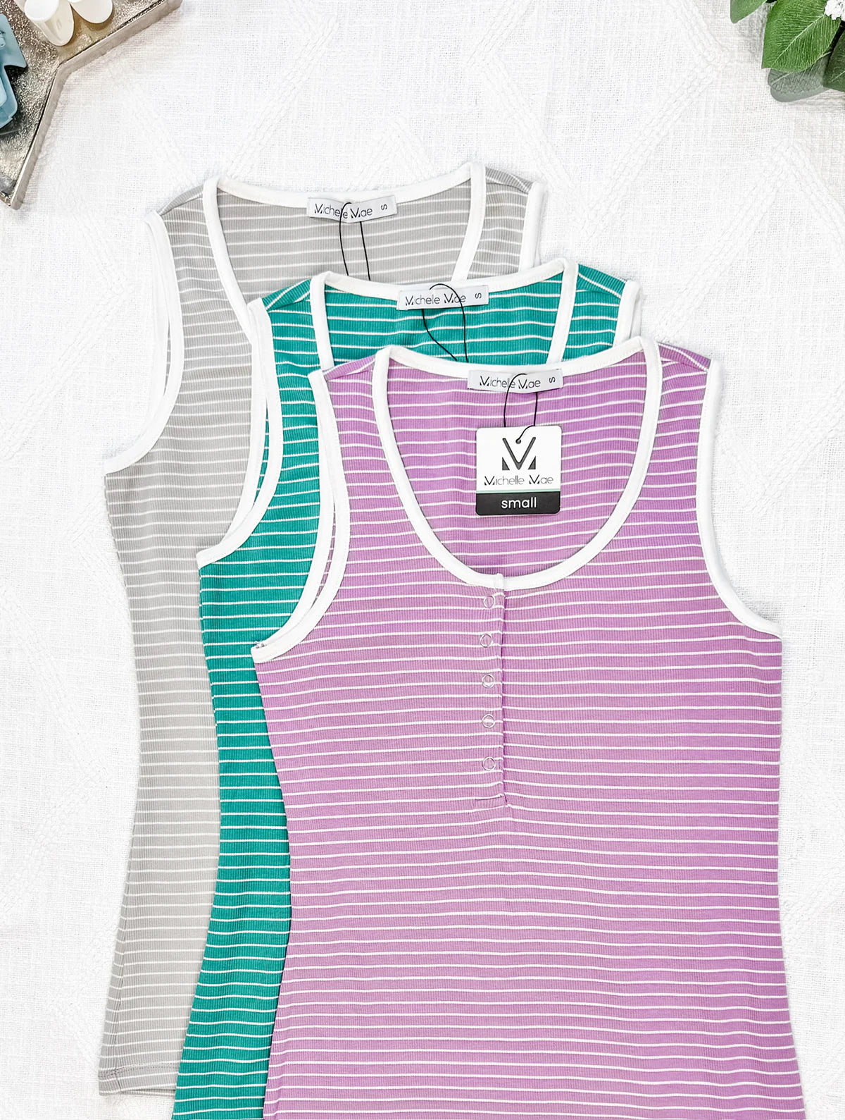Shiloh Button Snap Tank - Purple