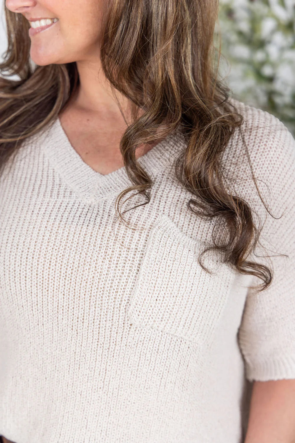 Hallie Open Knit Top - Oat