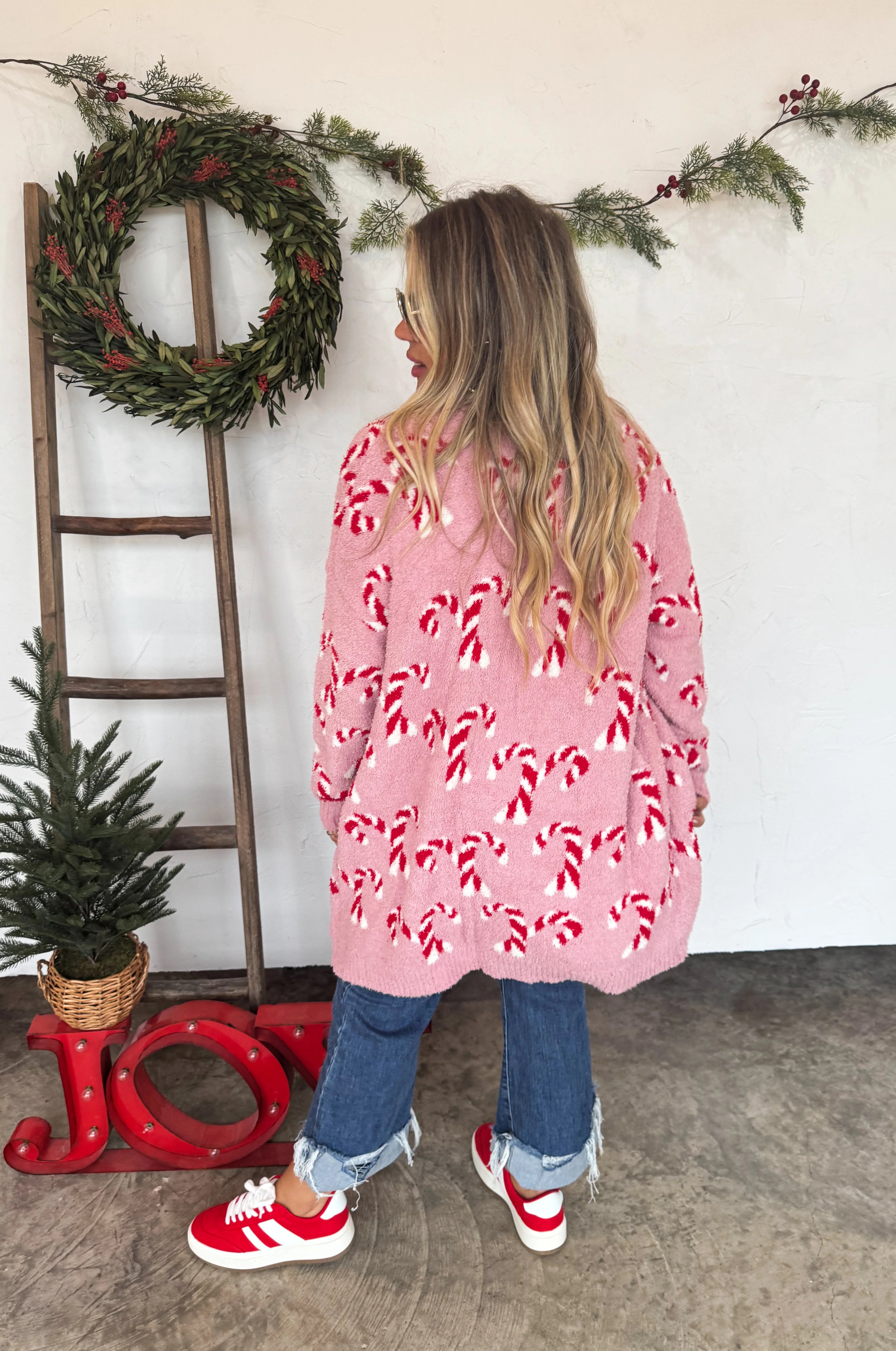 PREORDER- Christmas Candy Cane Cloud Cardigan