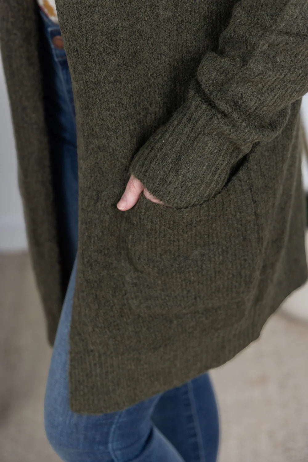 Madison Cozy Cardigan - Dark Olive