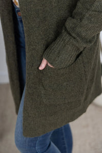 Madison Cozy Cardigan - Dark Olive