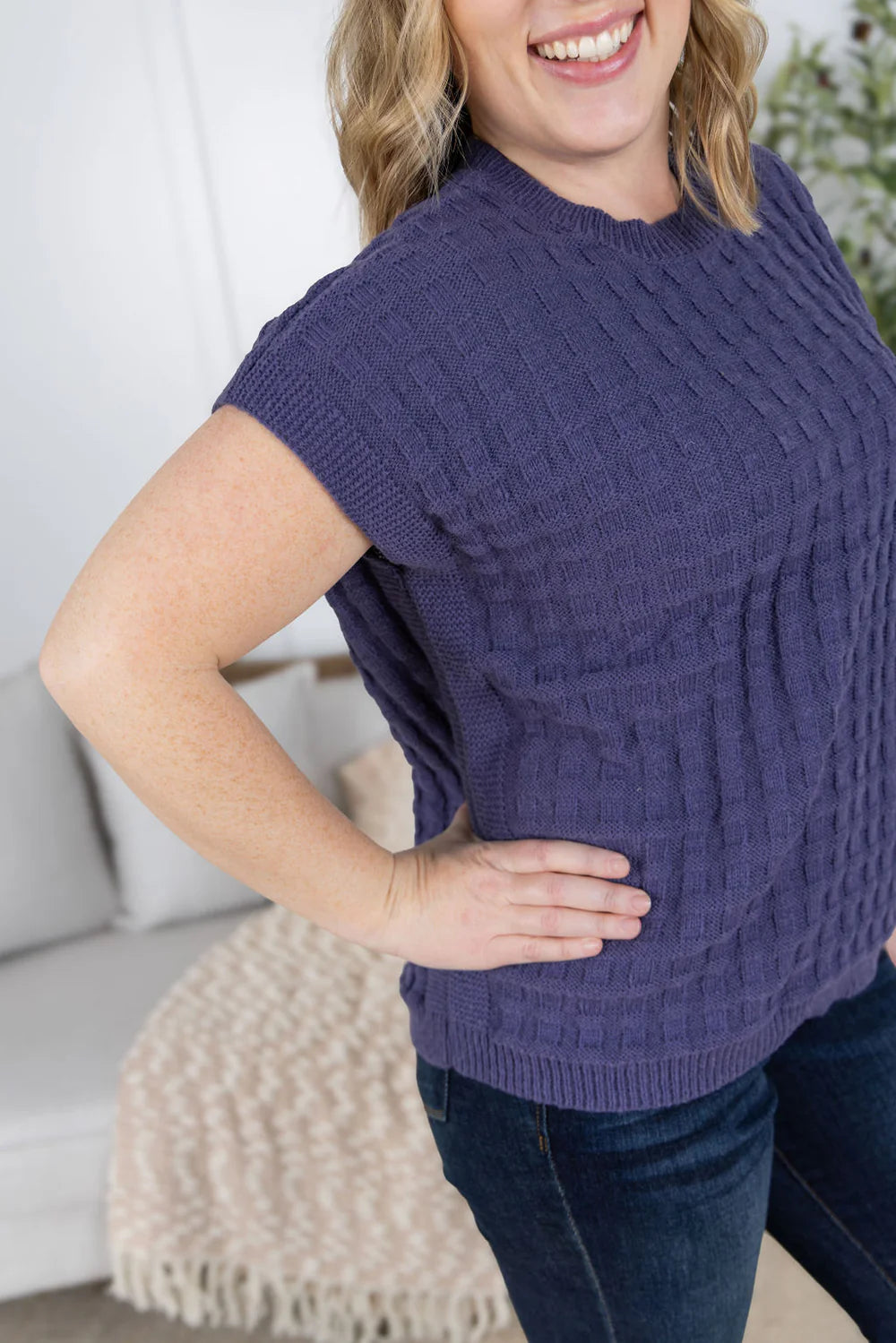 Kelly Knitted Top - Slate Purple