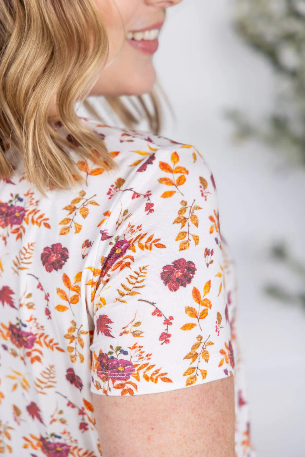 Sarah Ruffle Short Sleeve - Autumn Floral