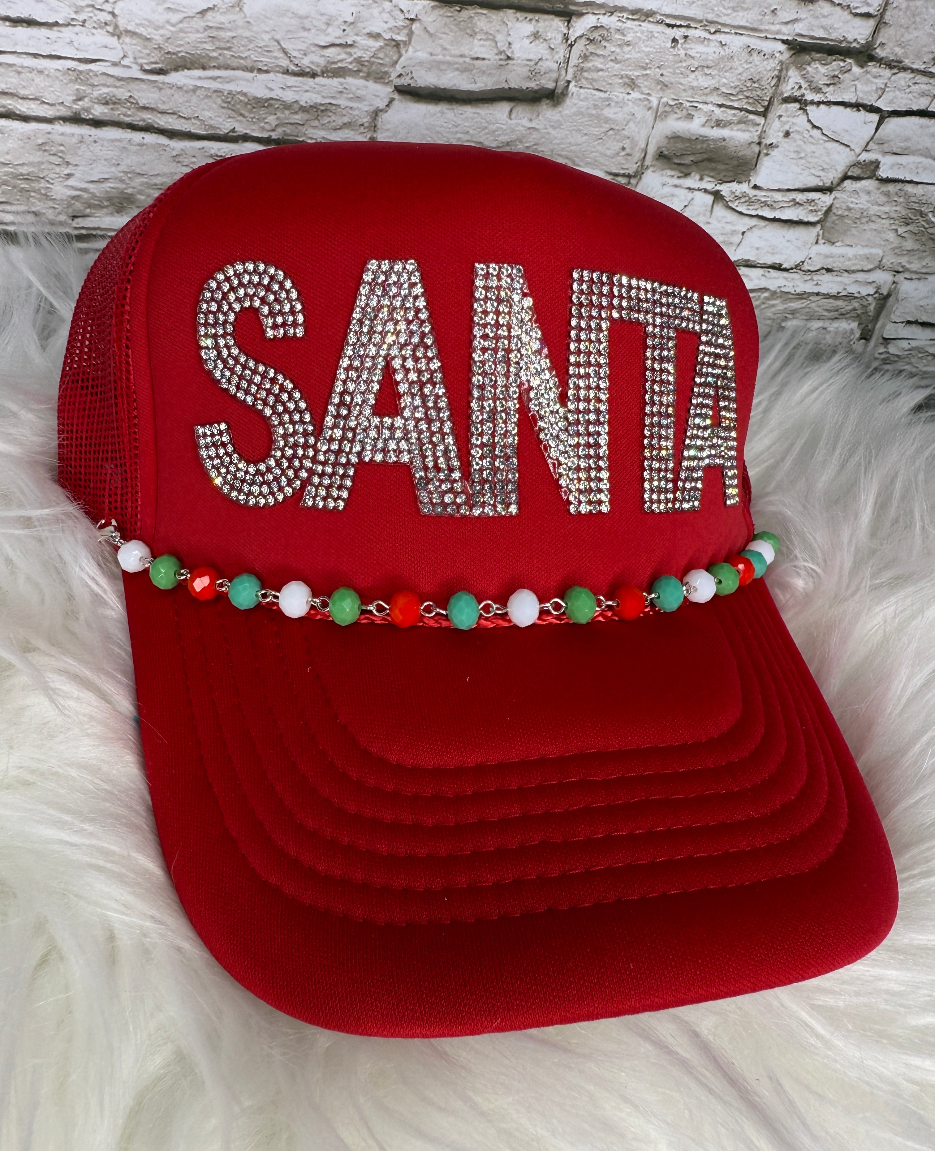 Rhinestone Santa Hat
