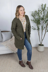Madison Cozy Cardigan - Dark Olive