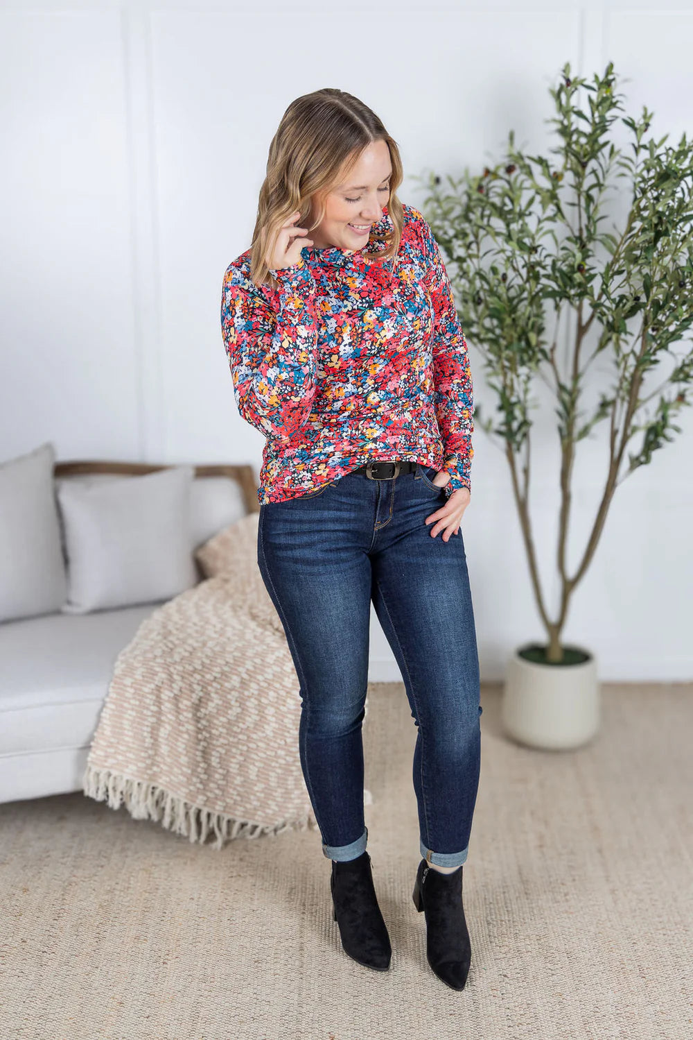 Blair Long Sleeve Top - Bright Floral