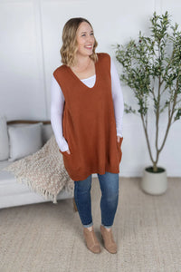 Tunic Sweater Vest - Rust
