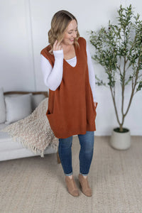 Tunic Sweater Vest - Rust
