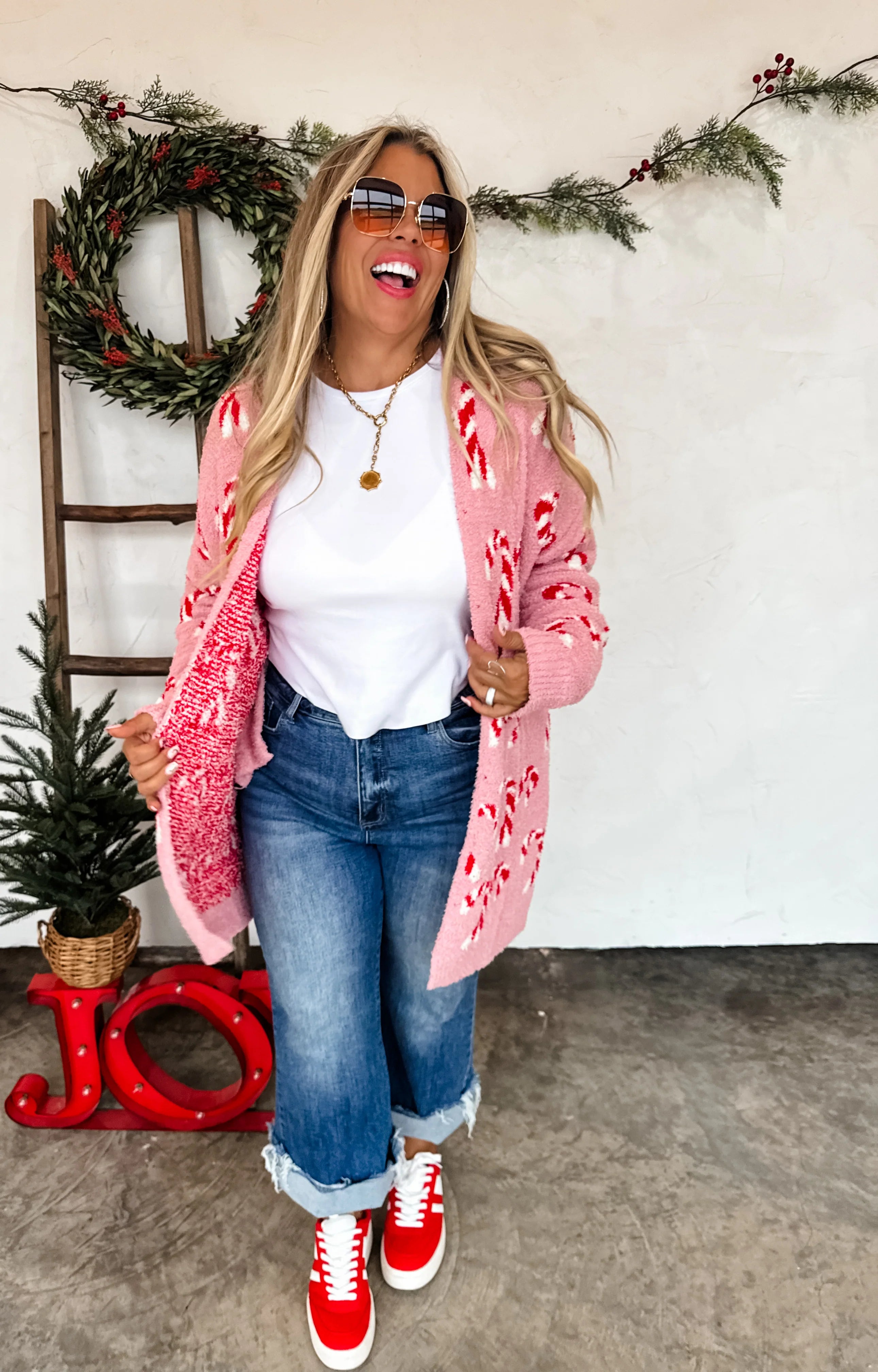 PREORDER- Christmas Candy Cane Cloud Cardigan