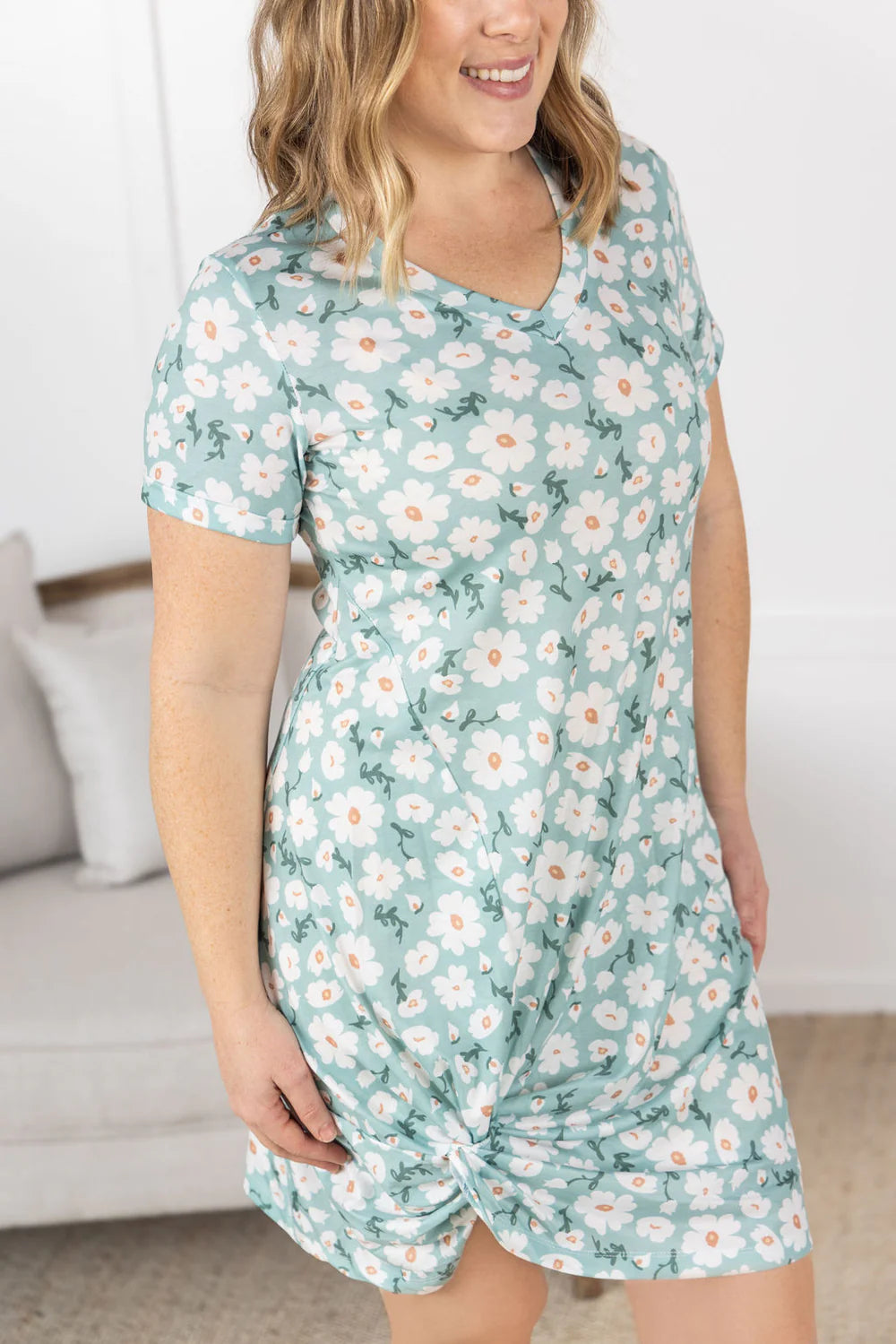 Knot Dress - Green Floral