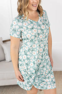 Knot Dress - Green Floral