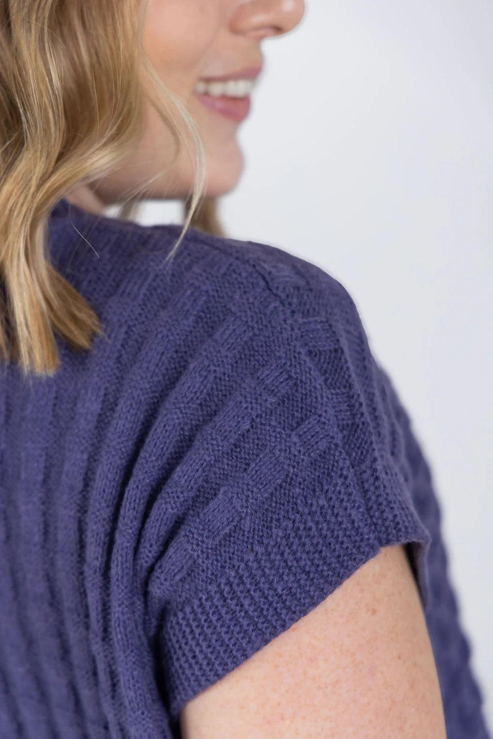 Kelly Knitted Top - Slate Purple