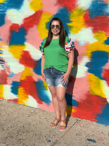 Olivia Green Textured Top
