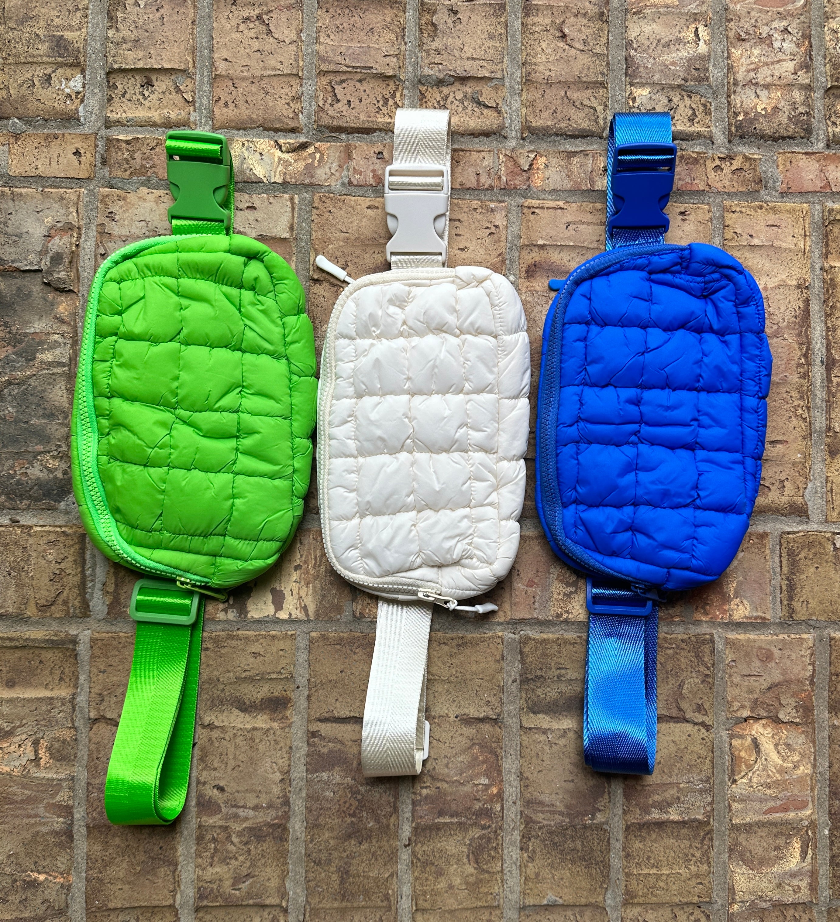 Quilted Belt Bag in Blue
