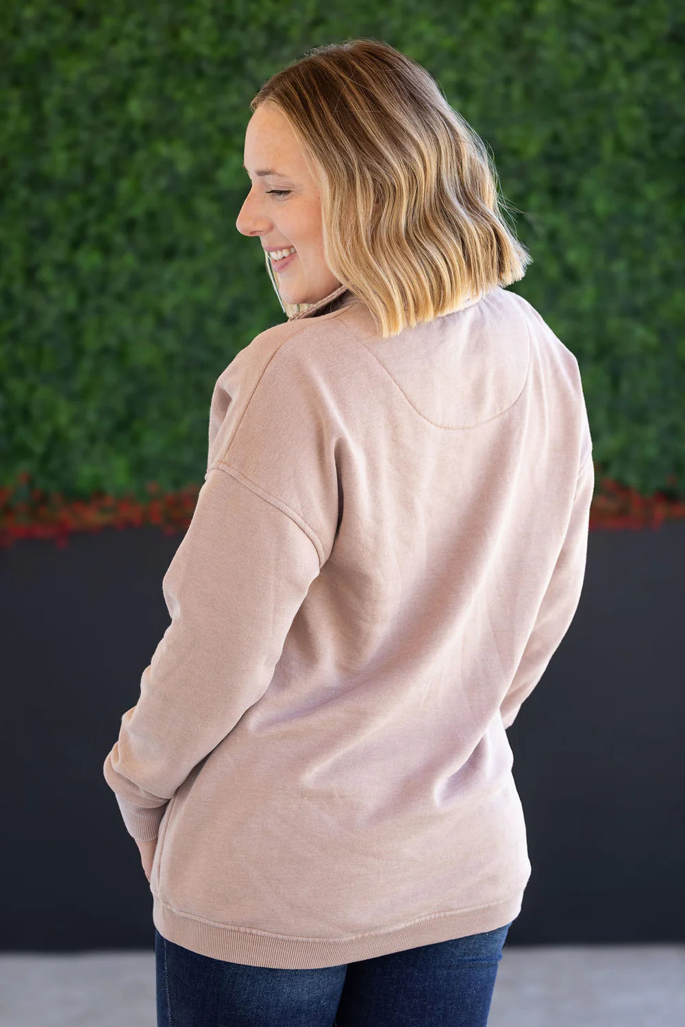 Jesse Vintage Wash Snap Pullover - Tan