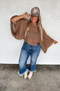 Free Spirit Bell Sleeve Top in Mocha