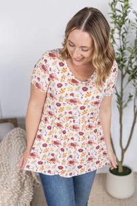 Sarah Ruffle Short Sleeve - Autumn Floral