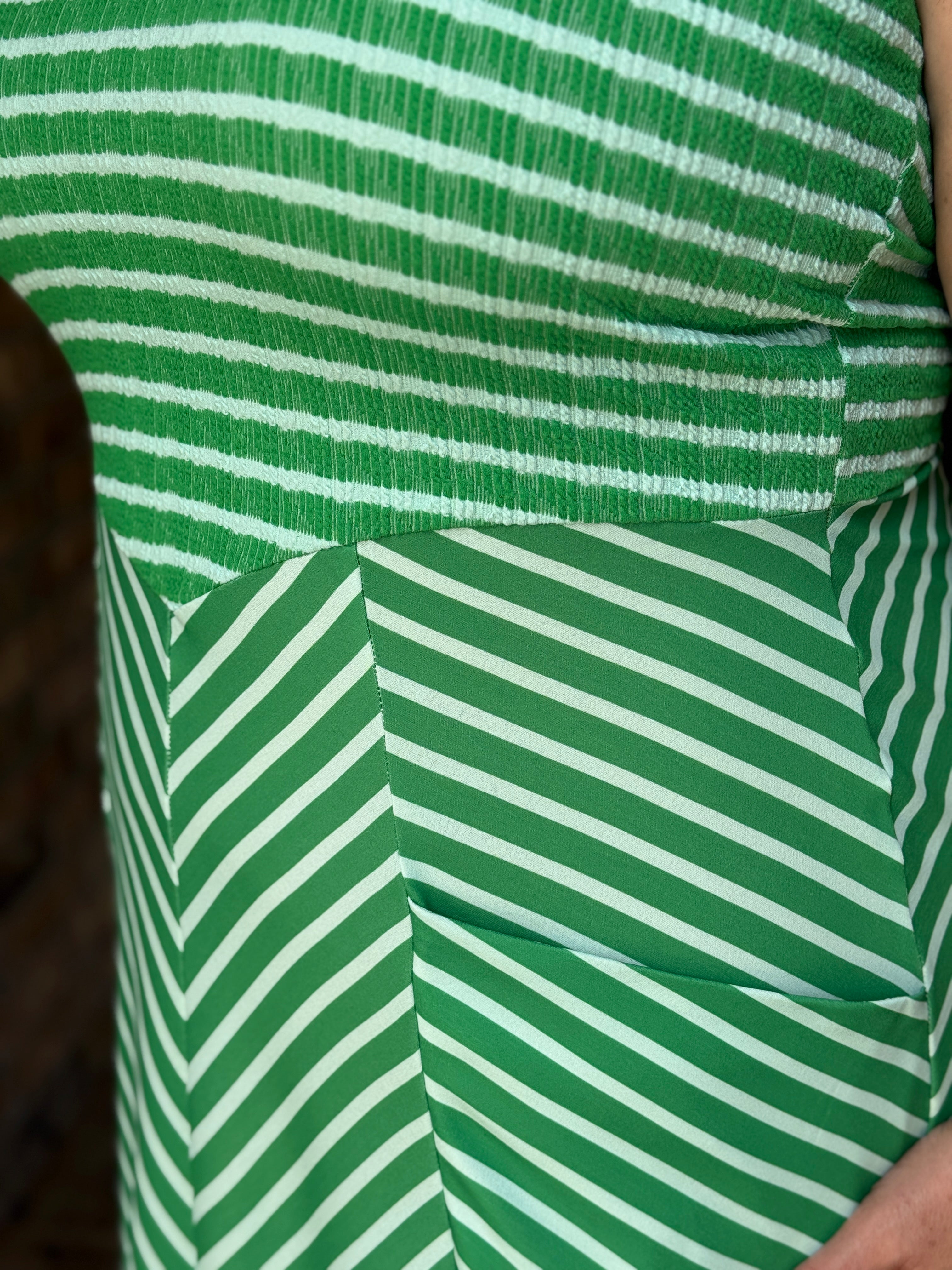 Luciana Stripe Dress in Green
