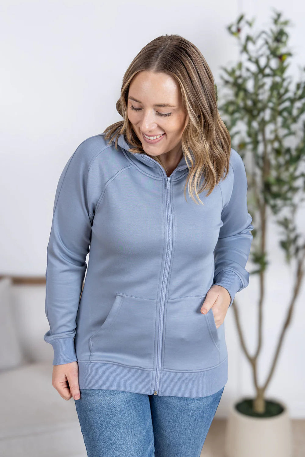 Scuba FullZip Hoodie - Dusty Blue