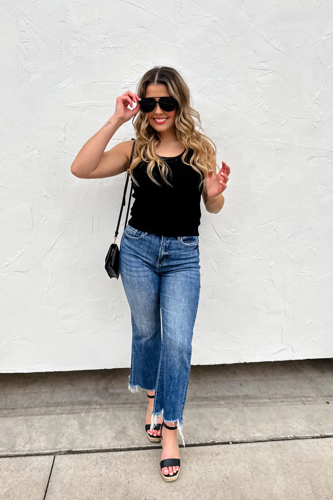 Urban Non Distressed Crop Jeans in Medium Wash
