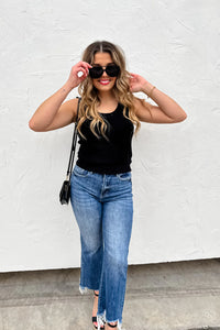 Urban Non Distressed Crop Jeans in Medium Wash
