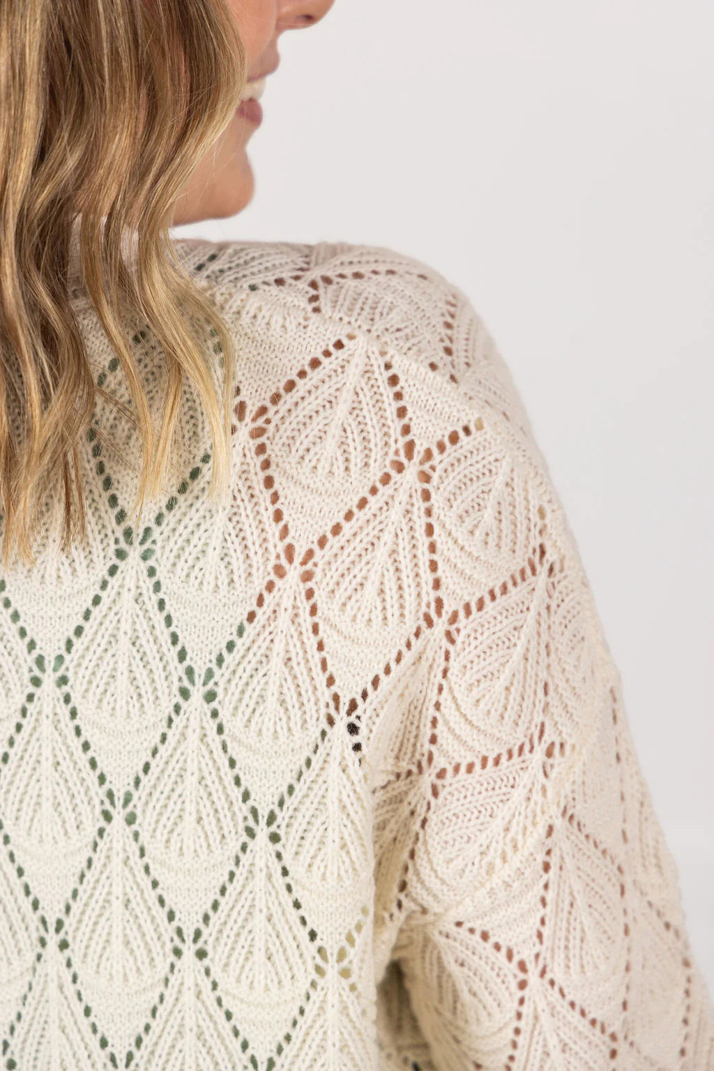 Open Knit Cardigan - Ivory
