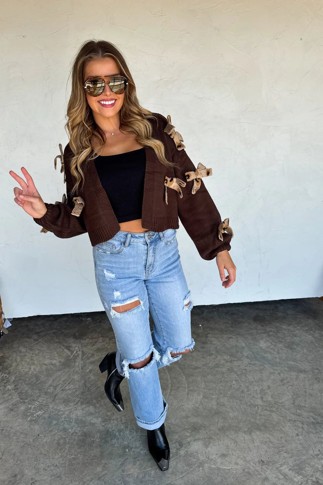 PREORDER- SLOANE BOW KNIT CARDIGAN (Closing orders Wednesday 9/17 @ 8 PM CST)
