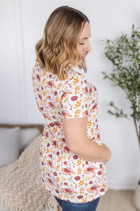 Sarah Ruffle Short Sleeve - Autumn Floral