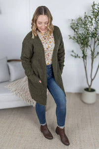 Madison Cozy Cardigan - Dark Olive
