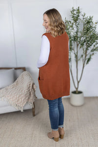 Tunic Sweater Vest - Rust