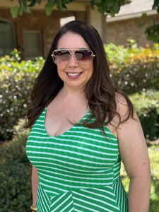 Luciana Stripe Dress in Green