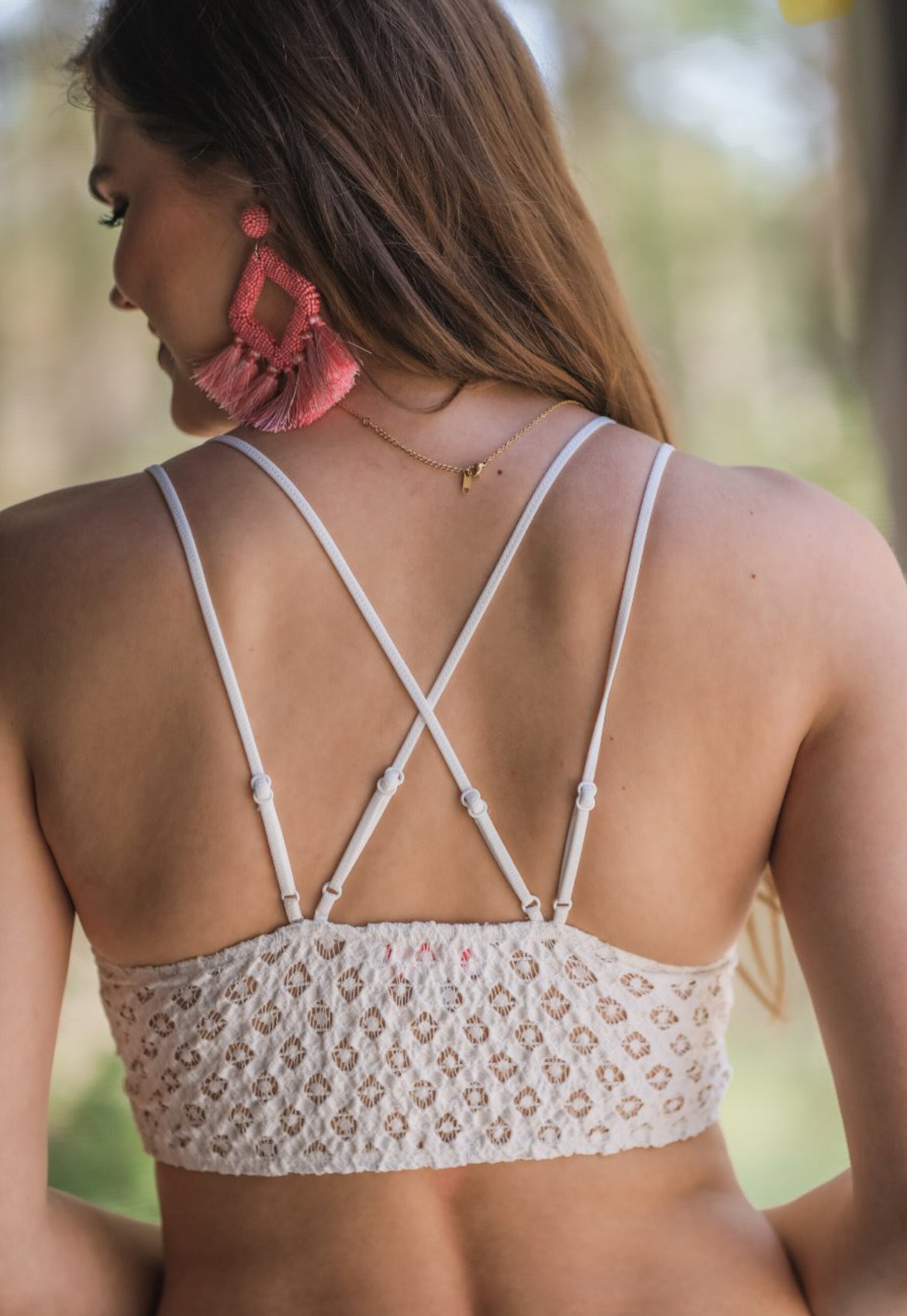 Ella Lace Scalloped Bralette in Ivory