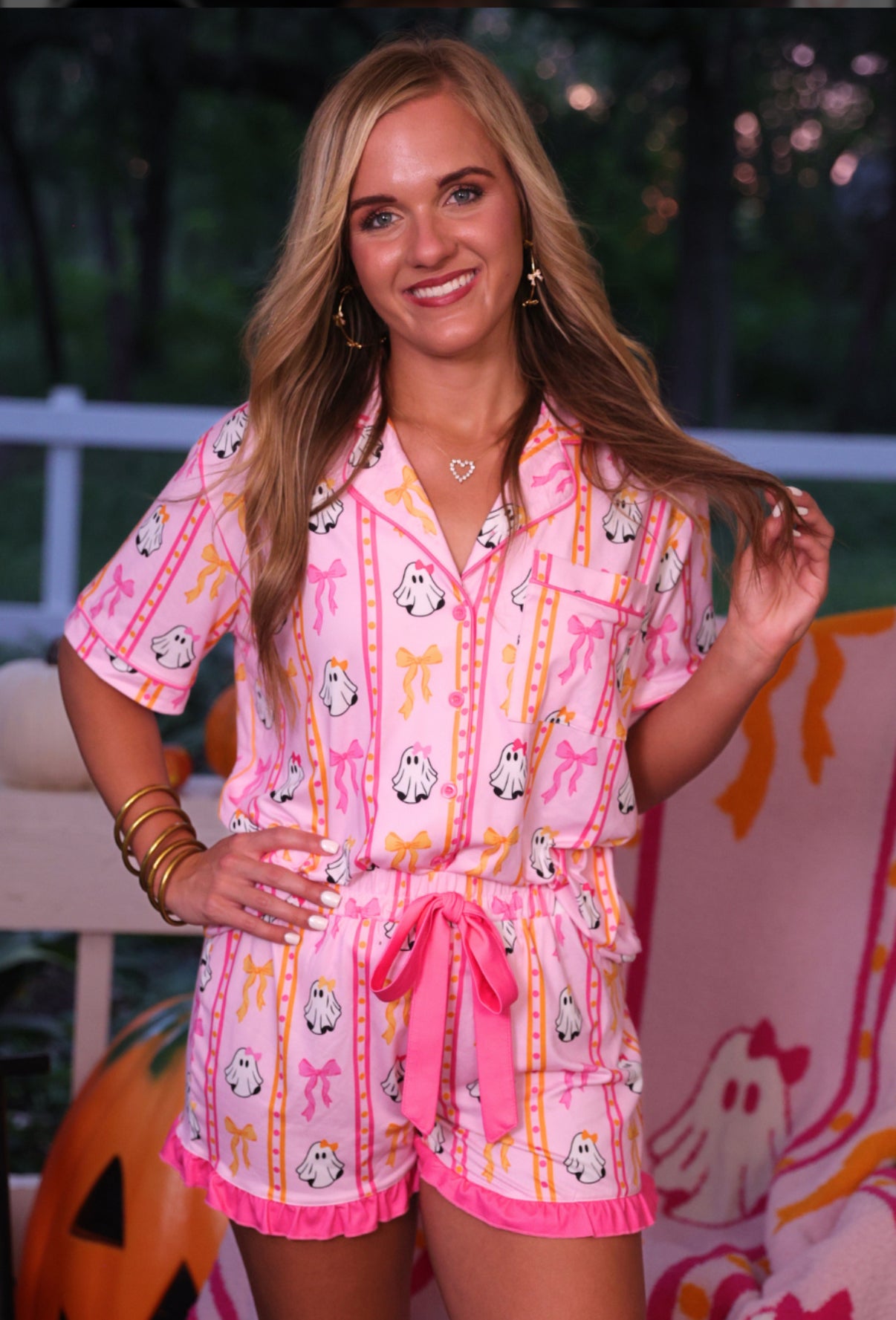 Gigi The Ghost Ruffle Pajama Set