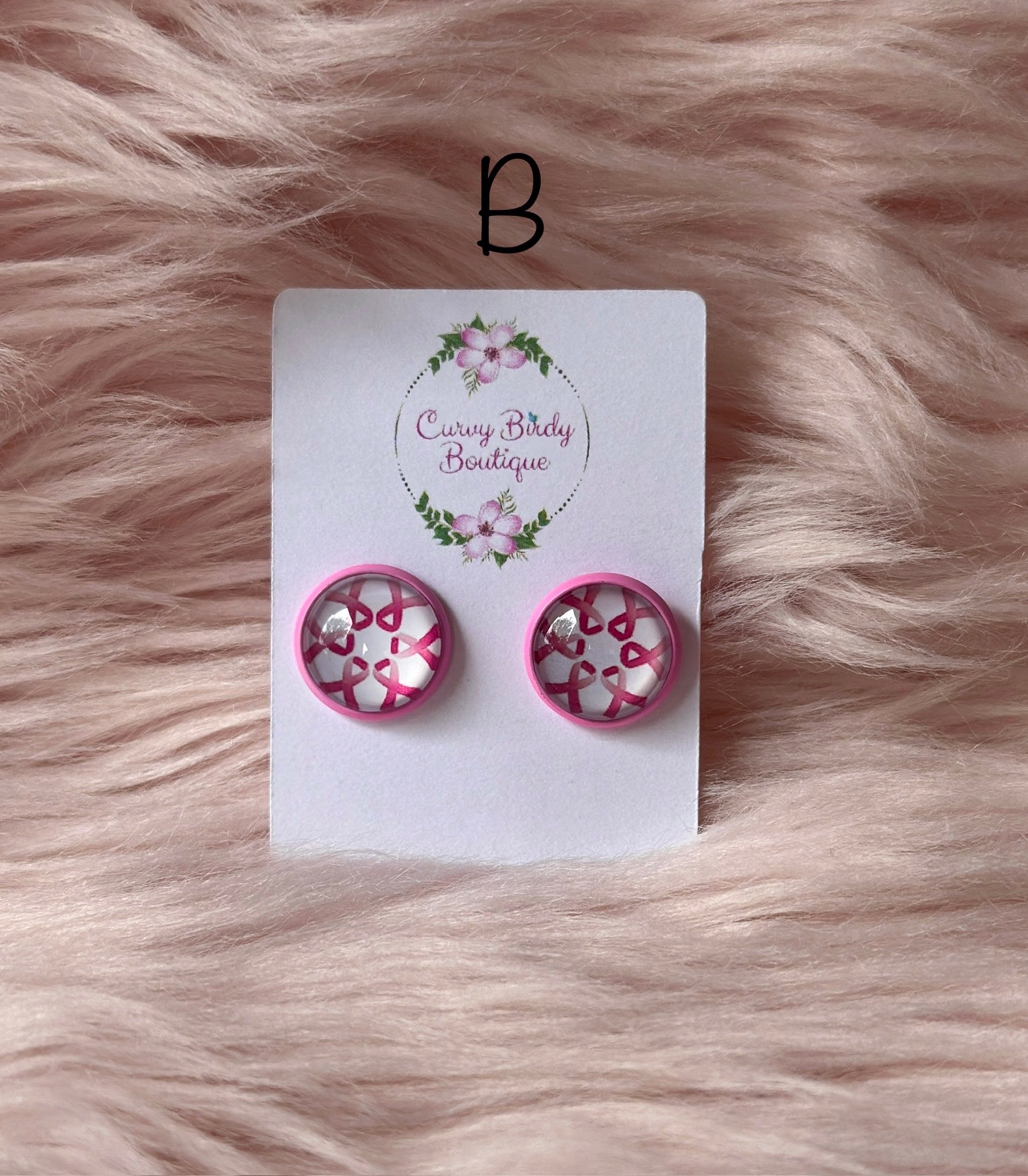Breast Cancer Stud Earrings