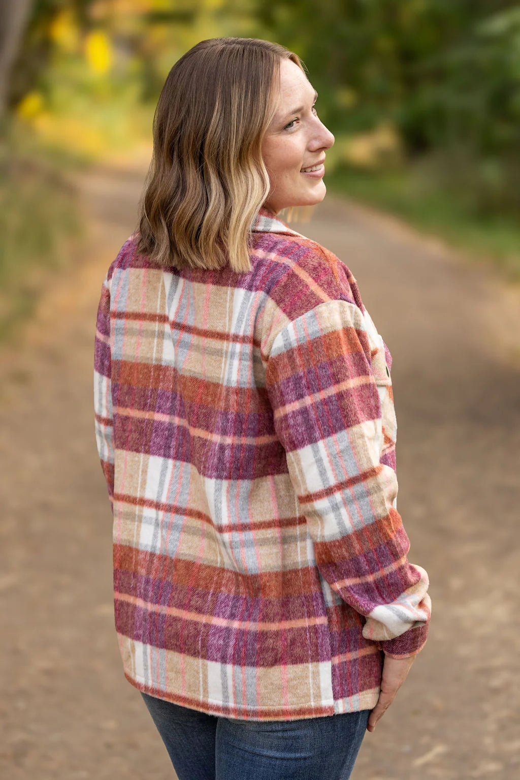 Norah Plaid Shacket - Sunset