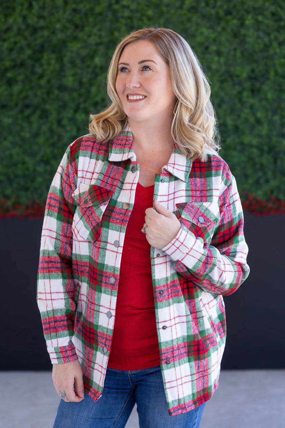 Norah Plaid Shacket - Christmas Plaid